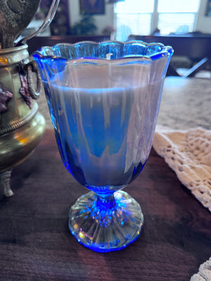 Blue Iridescent Candle