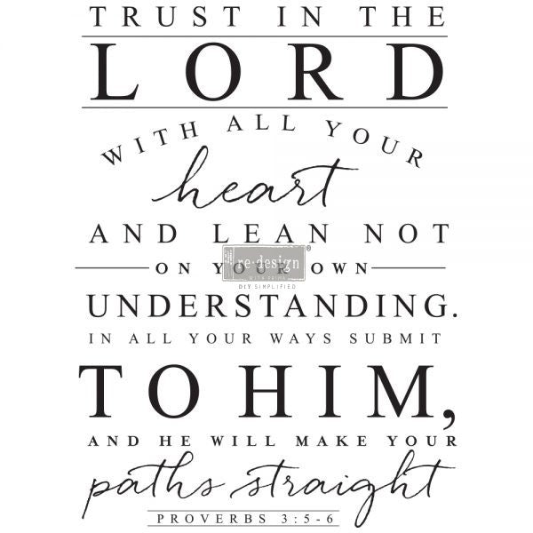 Trust in the Lord Decor Transfer