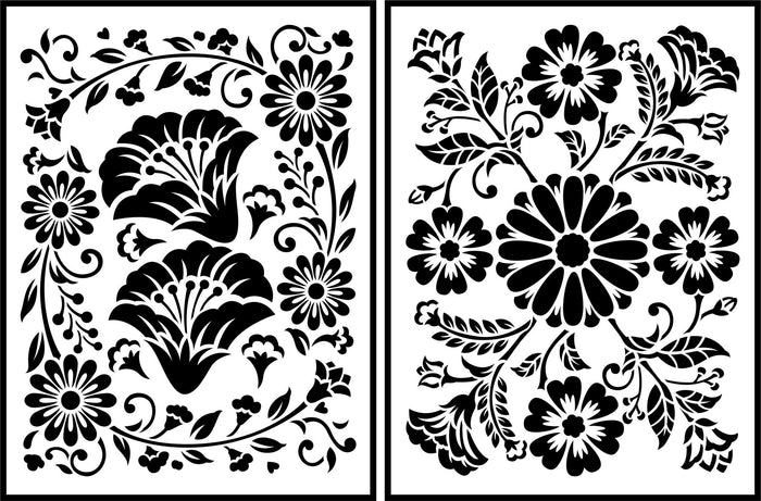 Folklorico Flora Stencil ~ 2 Designs!